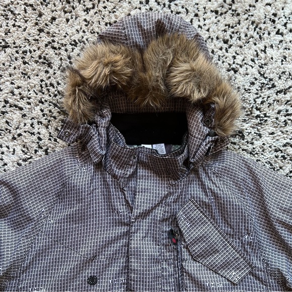 Element Snowboard Jacket Text Logo All Over Print Black White Men’s Medium - Picture 5 of 16